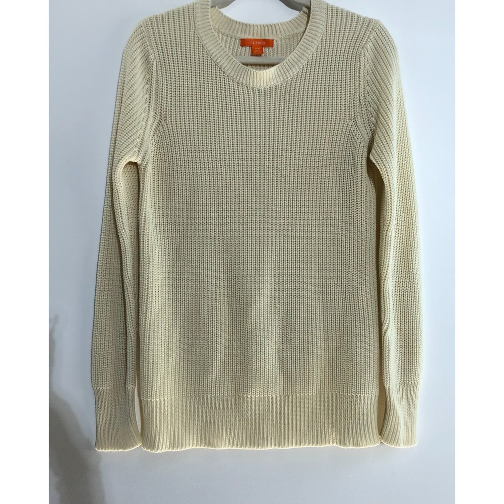 Women'ss Joe Fresh Cream Long Sleeved Sweater Size M